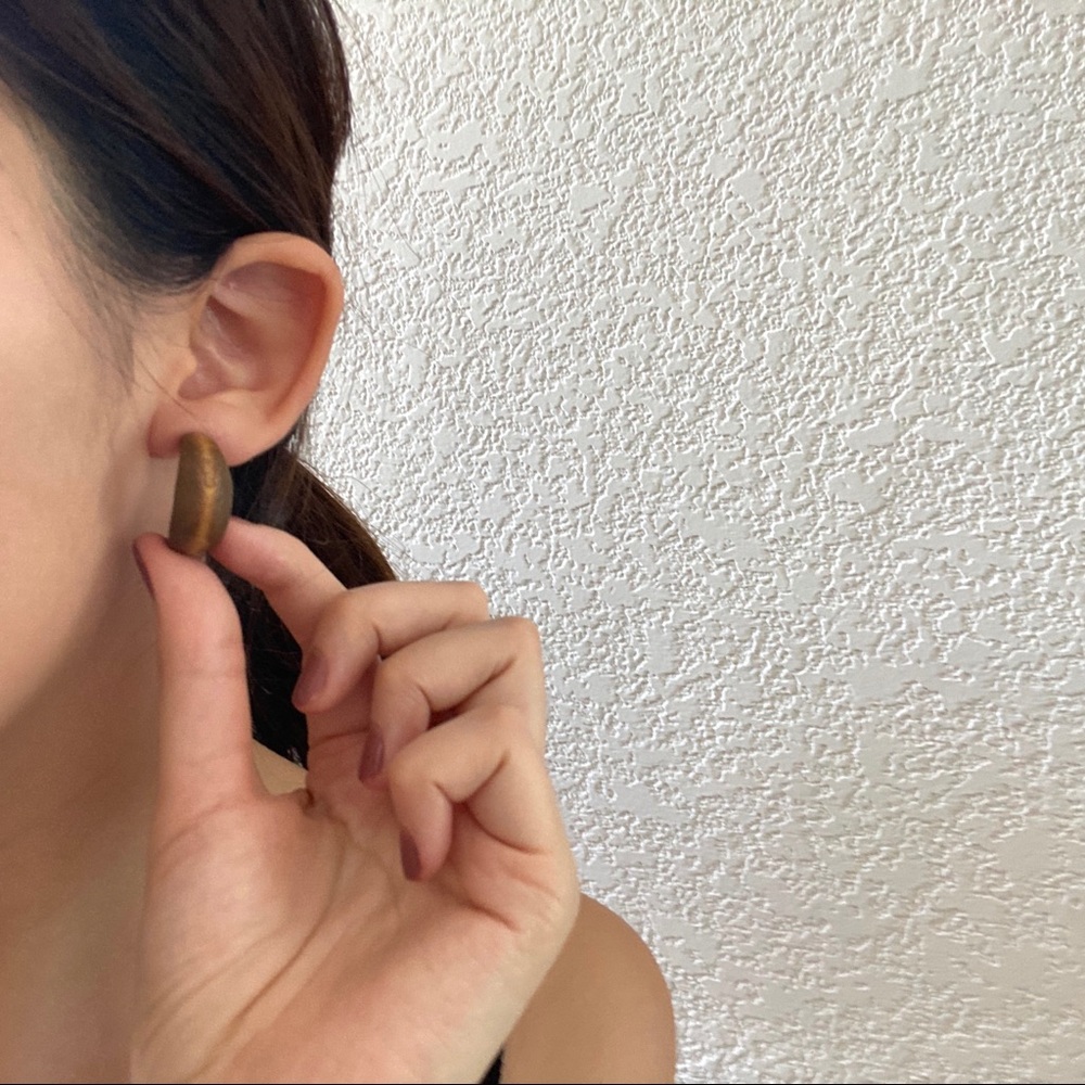 💙Wood Nature boho Hoop Earrings - Picture 4 of 12